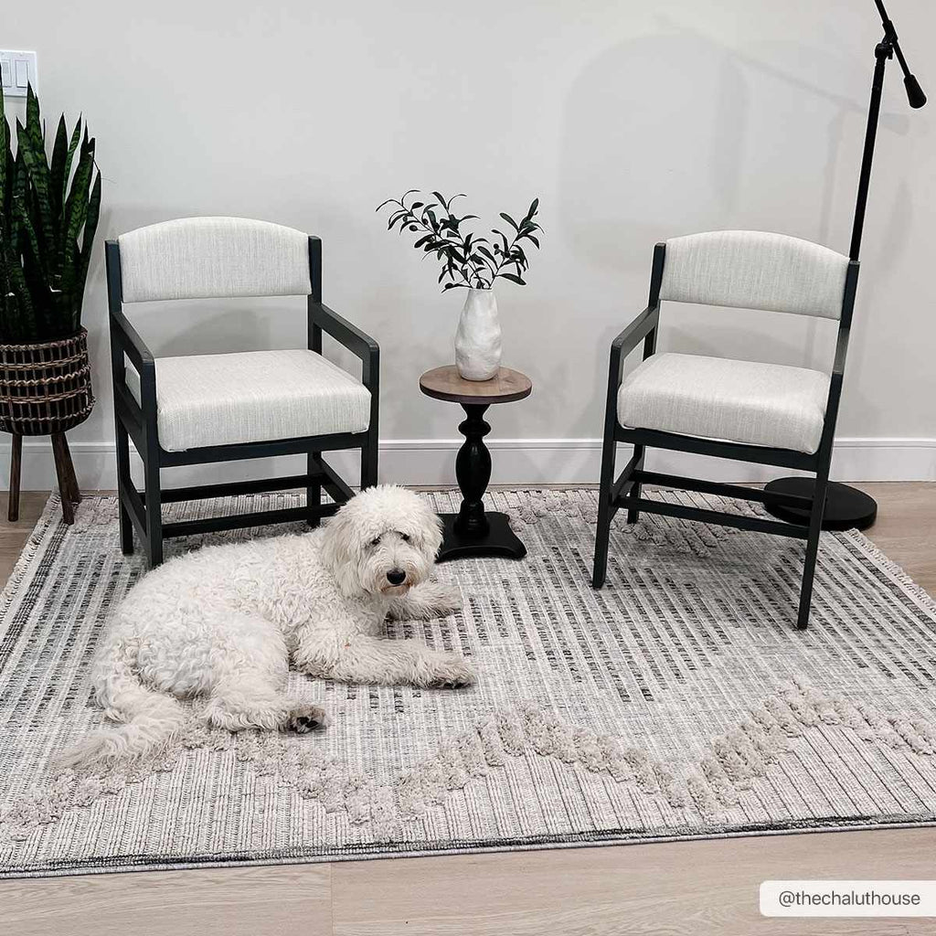 Maulawin High Low Rustic Rug – Textured Vintage Living Room Carpet