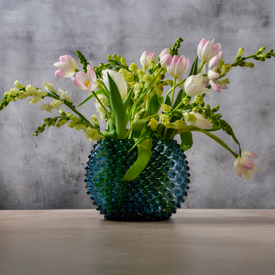 Hobnail Glass Vase in Midnight Blue – Optic
