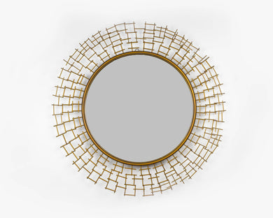 Golden Lattice Dimensional Wall Mirror: A Blend of Elegance and Modern Design