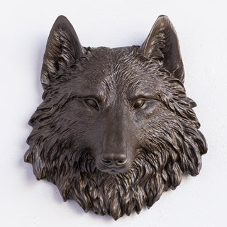 Sculpted Mini Faux Wolf Head Wall Decor