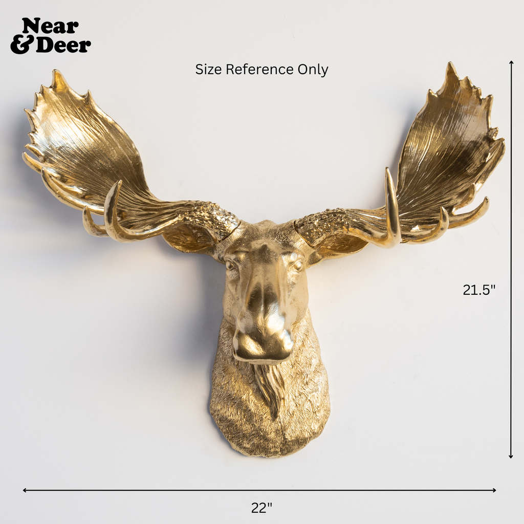 Sculpted Faux Moose Head Wall Decor