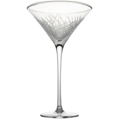 Grass-Cut Martini Glass – Handmade Polish Etched Crystal Cocktail Glass