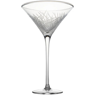Grass-Cut Martini Glass – Handmade Polish Etched Crystal Cocktail Glass