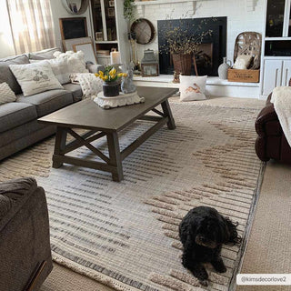 Maulawin High Low Rustic Rug – Textured Vintage Living Room Carpet