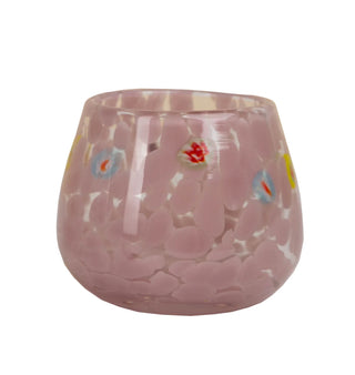 Torcello Millefiori & Stripes Votive – Decorative Italian Style Glass Candle Holder