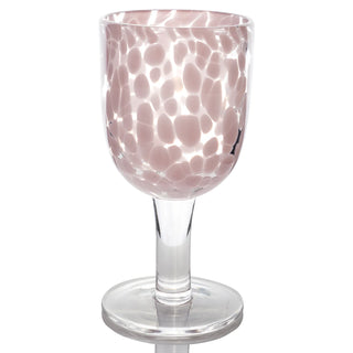 Torcello Spotted Rosa Wine Glass – Mouth-Blown Decorative Italian Style Glassware