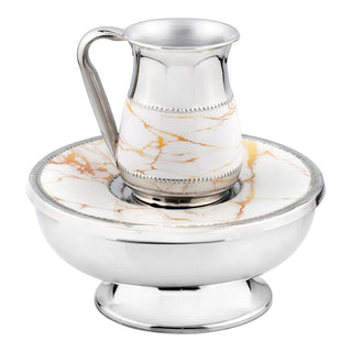 Mayim Achronim set  with white Marble Design