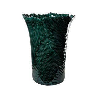 Textured Vase in Emerald Green – Medium & Large Decorative Vase Inspired by Mediterranean Seas