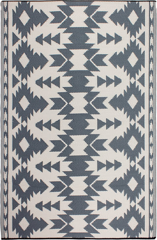 Miramar Gray Southwestern Reversible Outdoor Patio Rug
