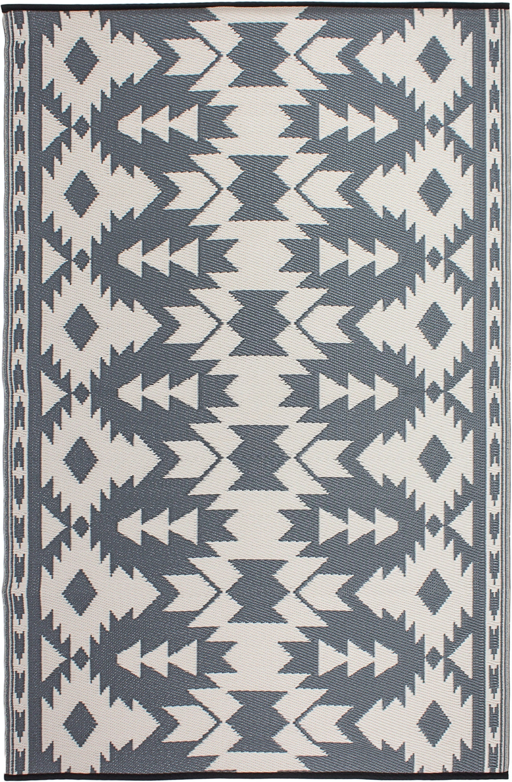 Miramar Gray Southwestern Reversible Outdoor Patio Rug