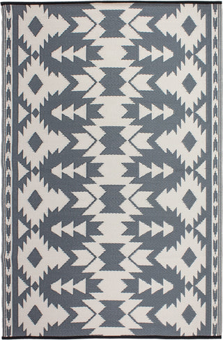 Miramar Gray Southwestern Reversible Outdoor Patio Rug