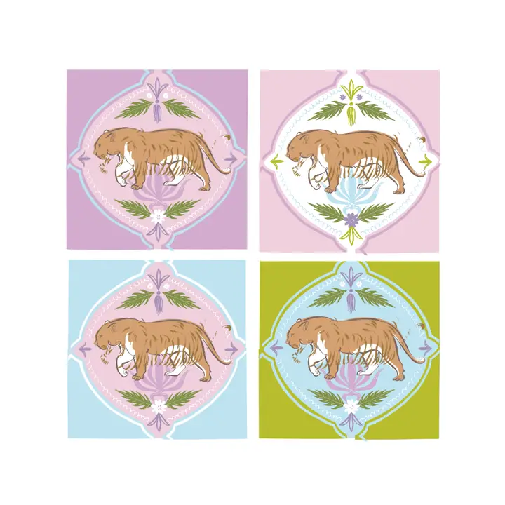 Moon Tiger Coasters – Set of 4