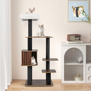 59.5-Inch 6-Level Cat Tree with Cushioned Top Perch and Condo