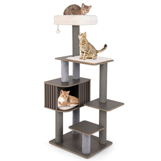 59.5-Inch 6-Level Cat Tree with Cushioned Top Perch and Condo