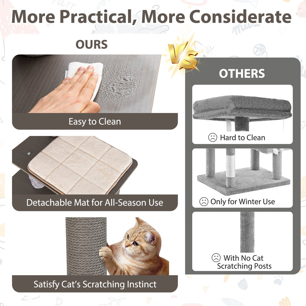 59.5-Inch 6-Level Cat Tree with Cushioned Top Perch and Condo