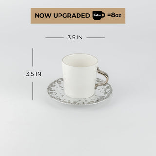 Nourhan - Cappuccino Set (12-Pc) - Silver