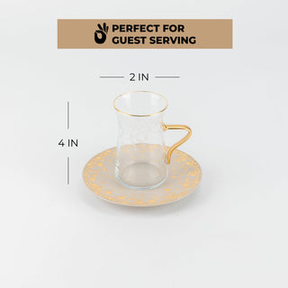 Nourhan -  Tea Set (19-Pc) - Beige & Gold
