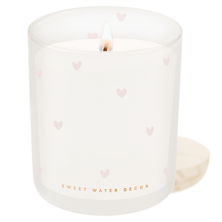All Over Hearts Soy Candle - Tinted Glass Jar - 12 oz