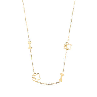 Puppy Paw and Bone Necklace