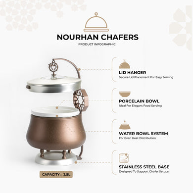 Nourhan -  2.5 Liters Chafer - Bronze & Silver