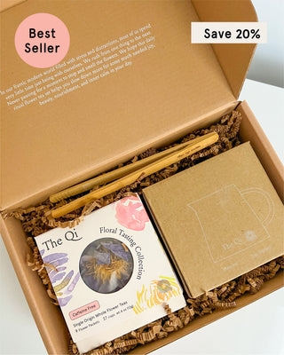 Daily Ritual Set – Flower Tea Wellness Ritual with Glass Pot