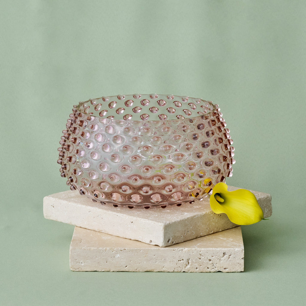 Hobnail Glass Bowl in Night Iris – Large