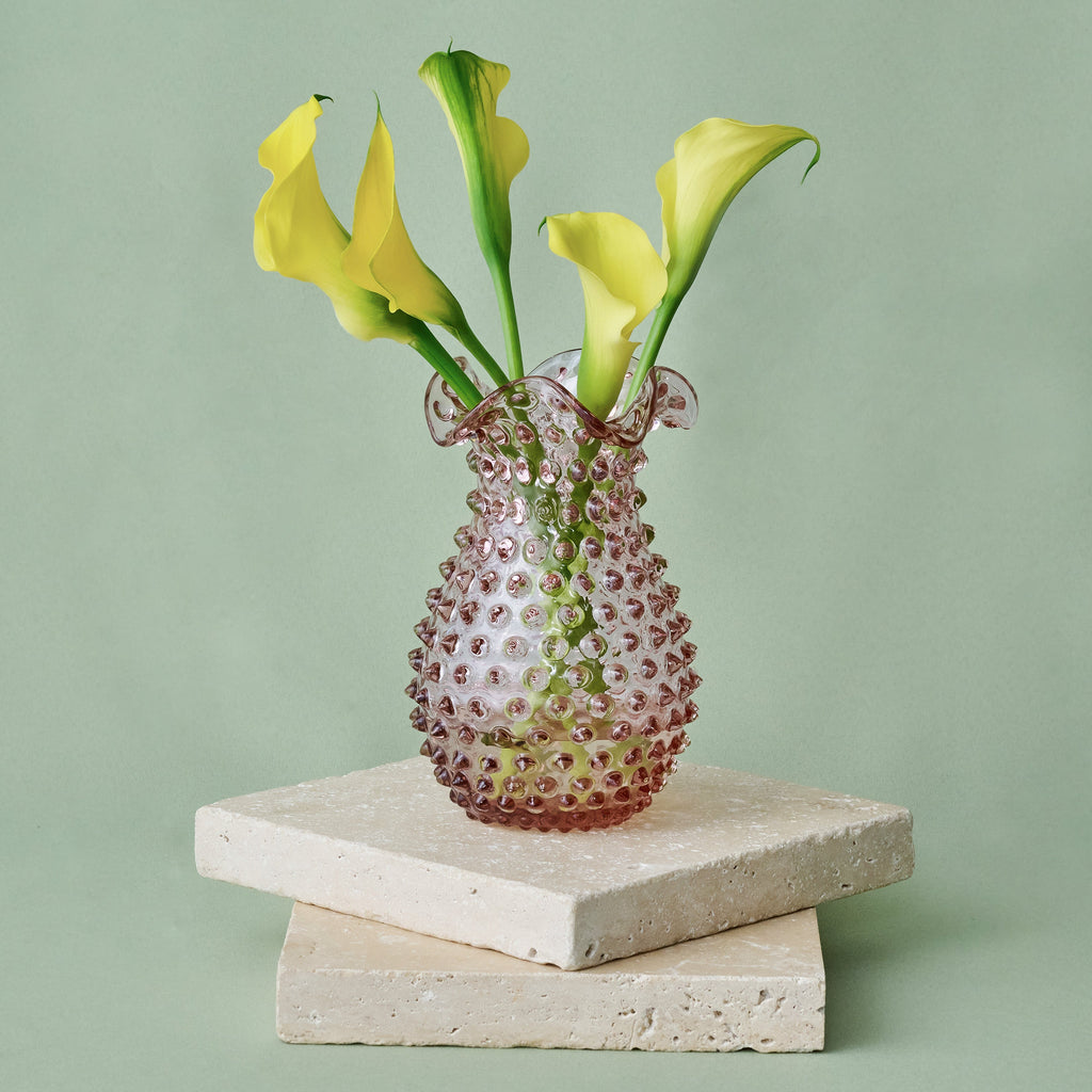 Hobnail Glass Vase in Night Iris – Petal