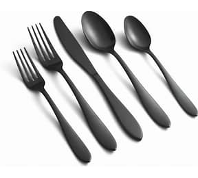 Cambridge Delia Black 6 Piece Flatware Set, stainless steel