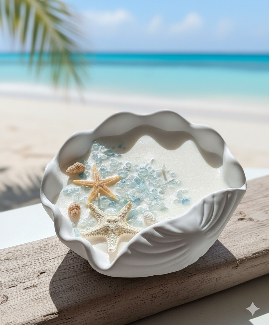 Ocean’s Whisper – Large Hand-Poured Soy Candle with Coastal Scent