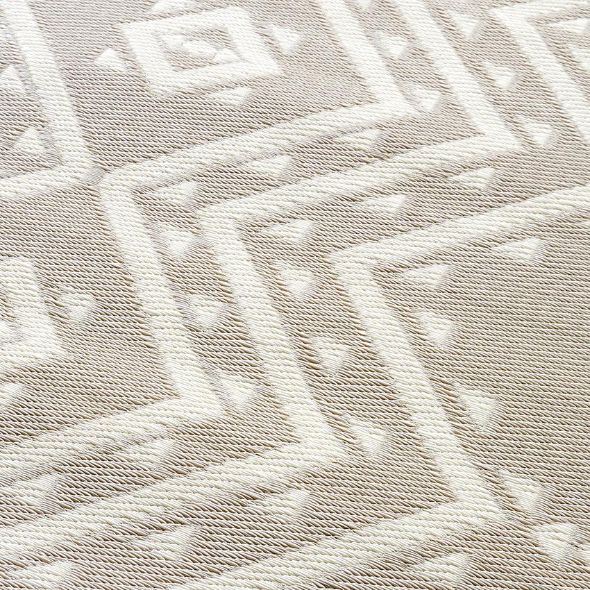 Ojai Beige Aztec Reversible Outdoor Patio Rug