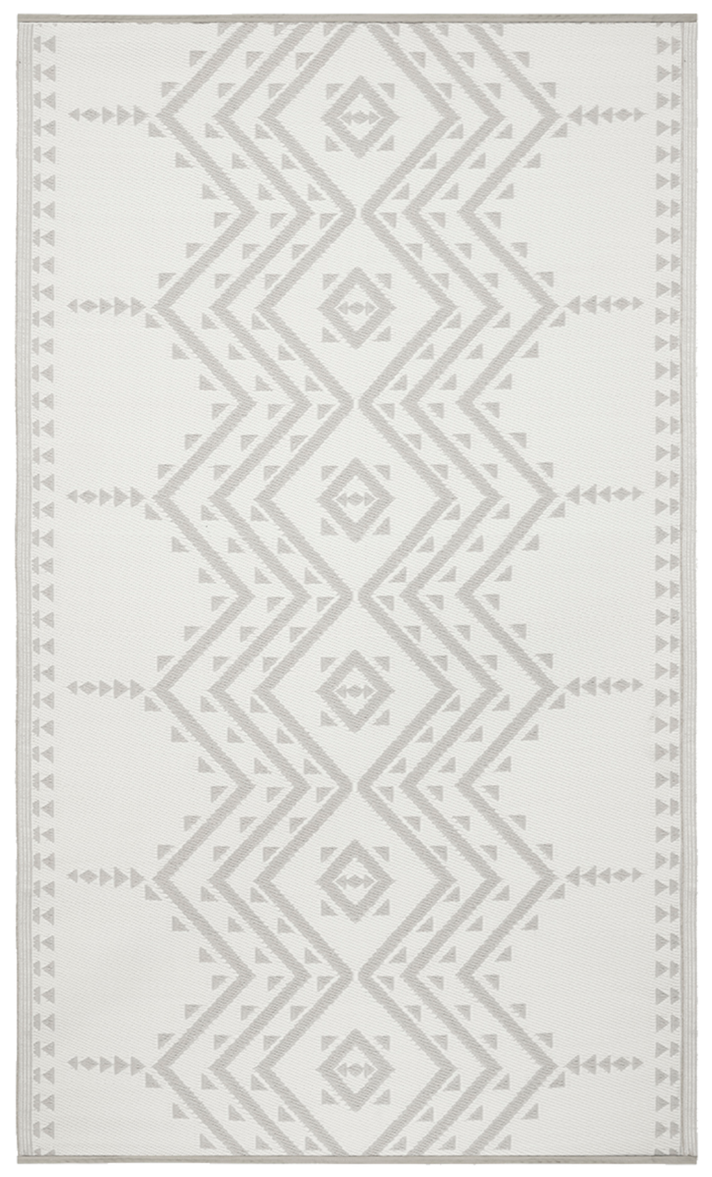 Ojai Beige Aztec Reversible Outdoor Patio Rug