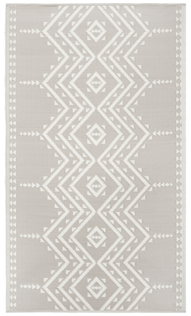 Ojai Beige Aztec Reversible Outdoor Patio Rug