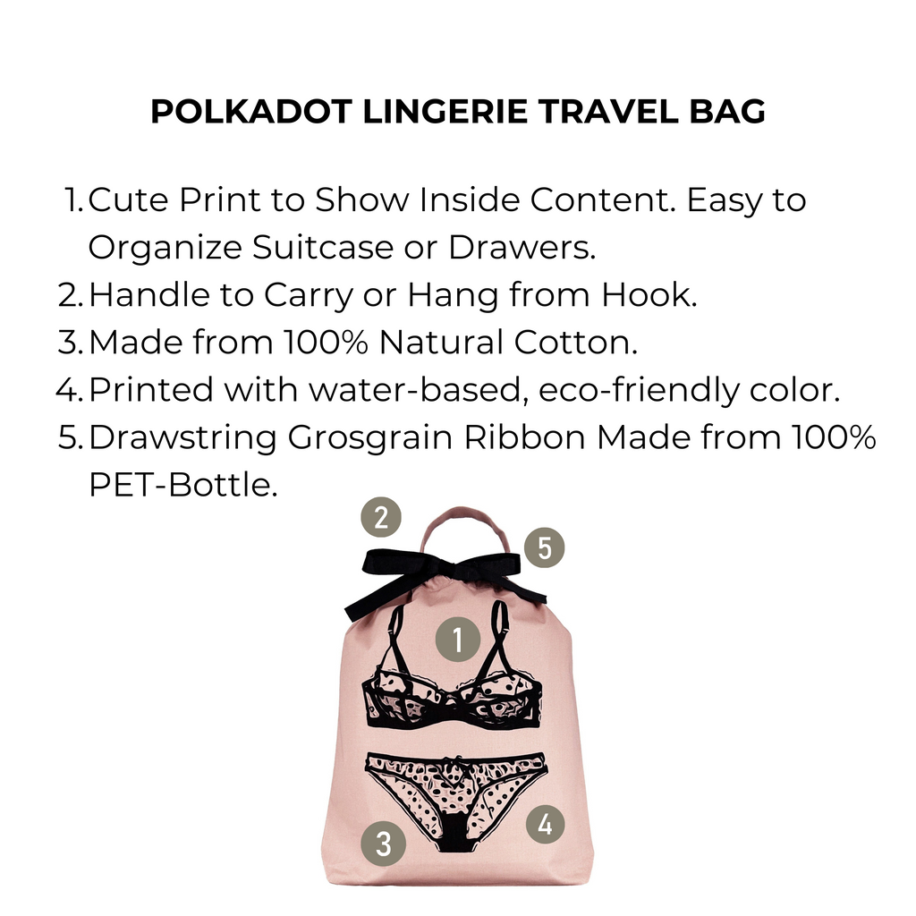 Polkadot Lingerie Travel Bag – Pink/Blush