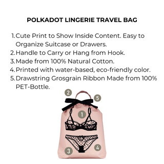 Polkadot Lingerie Travel Bag – Pink/Blush