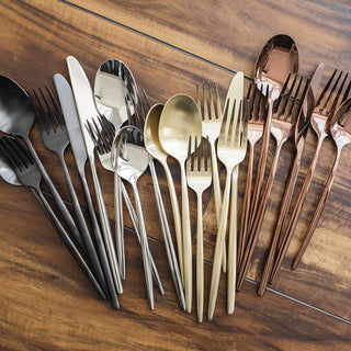 Cambridge Gaze Black Satin 20-Piece Flatware Set, 18/0 stainless steel (view 5)