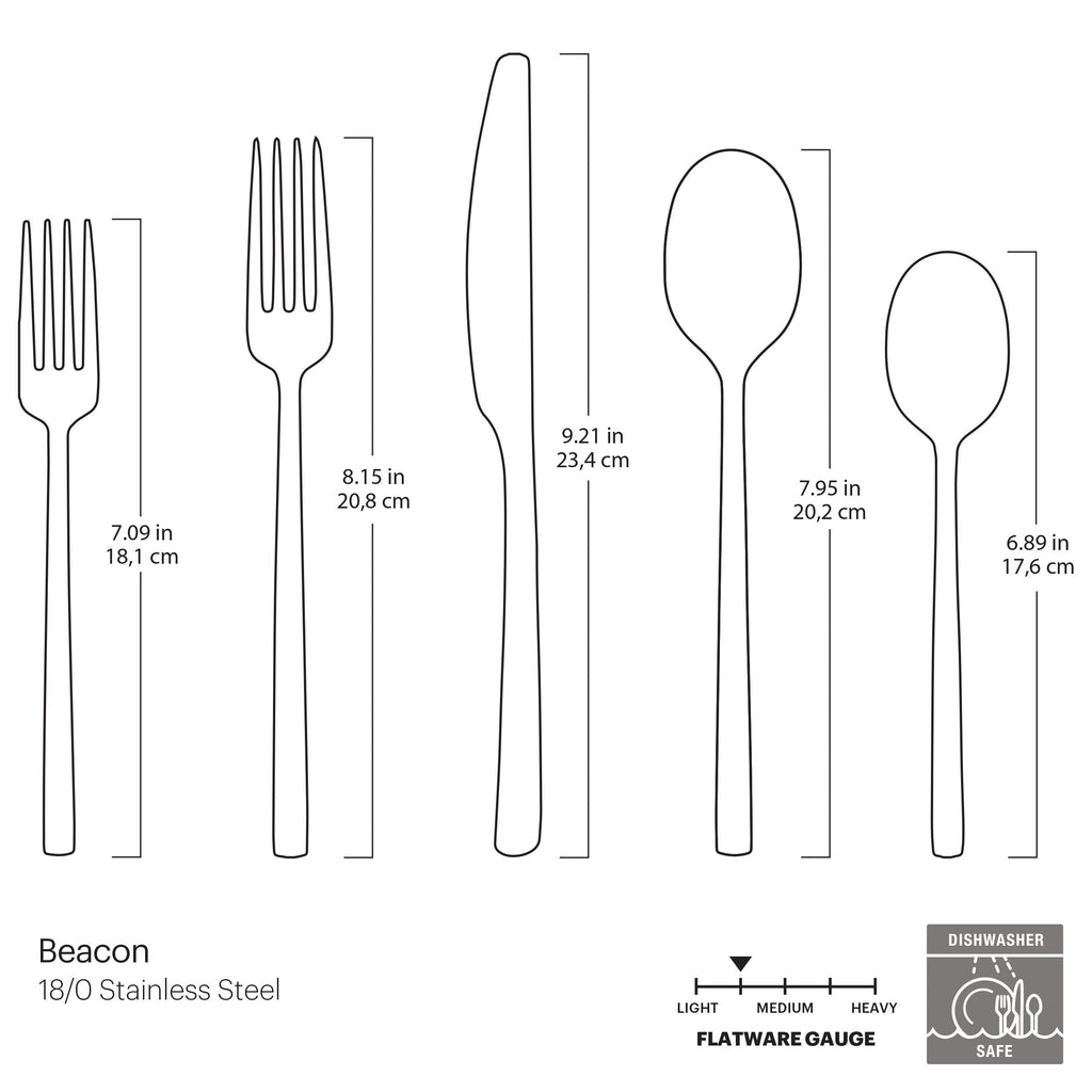 Cambridge Beacon Champagne Satin 20-Piece Flatware Set, 18/0 stainless steel (view 3)