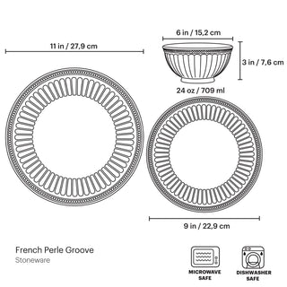 Lenox French Perle Groove Ice Blue 12-Piece Place Setting, stoneware (view 8)