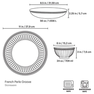 Lenox French Perle Groove White 12-Piece Dinnerware Set, stoneware (view 2)