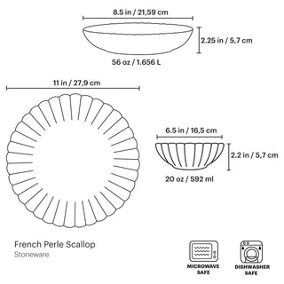 Lenox French Perle Scallop White 12-Piece Dinnerware Set, stoneware (view 10)