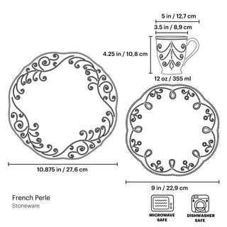 Lenox French Perle White 12-Piece Dinnerware Set, stoneware (view 5)