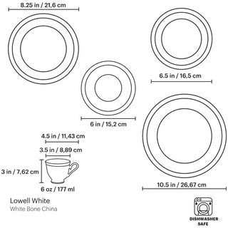 Lenox Lowell White 5-Piece Place Setting, bone china (view 2)