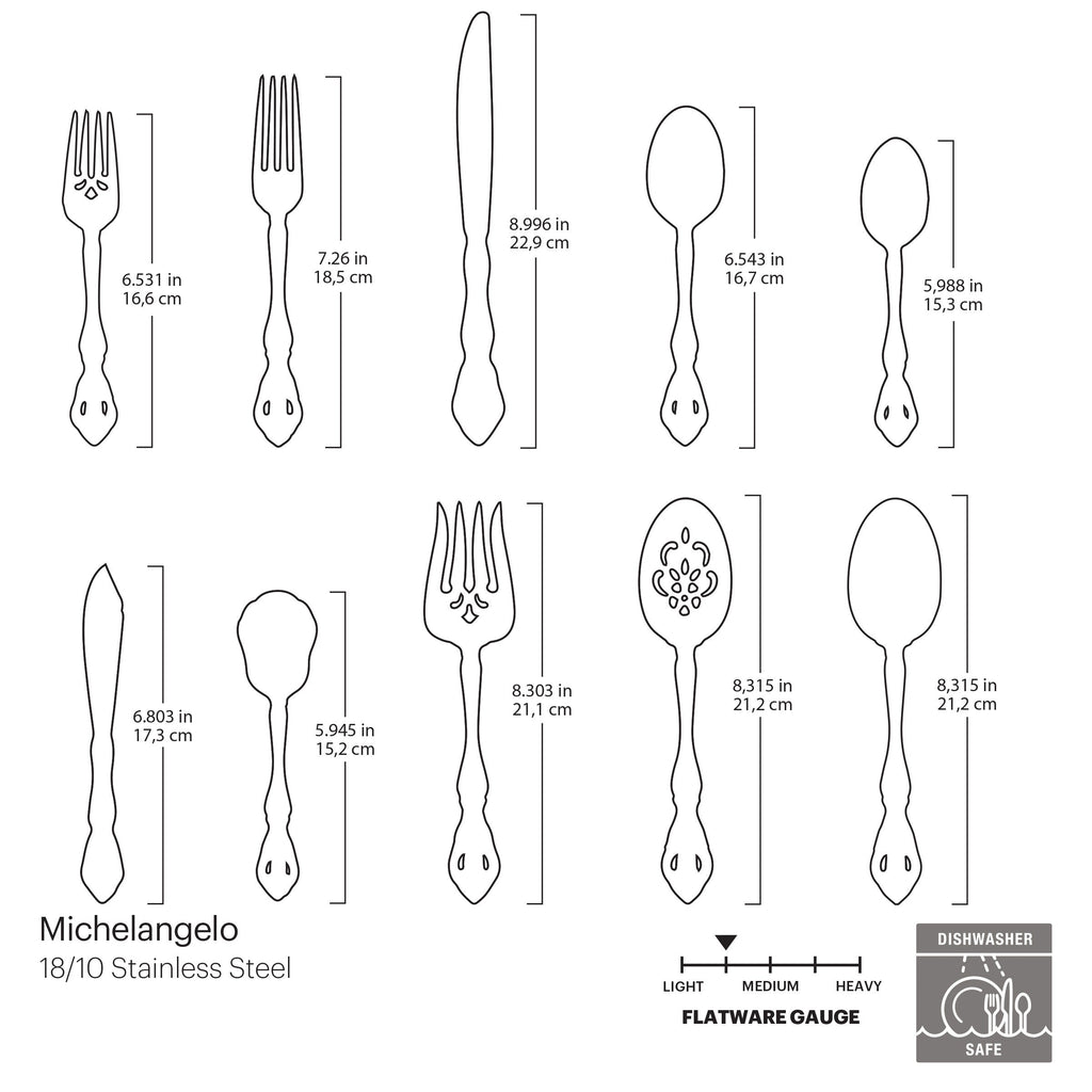 Oneida Michelangelo 45-Piece Flatware Set, 18/10 stainless steel (view 7)