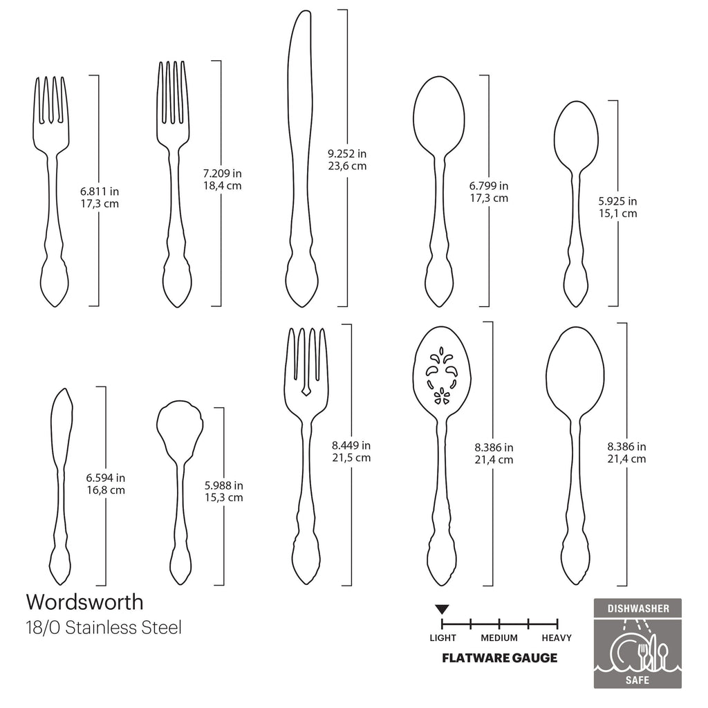 Oneida Wordsworth 45-Piece Flatware Set, 18/0 stainless steel (view 4)