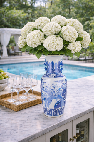 Extra Large Bird Scene Vase | Statement Decorative Accent