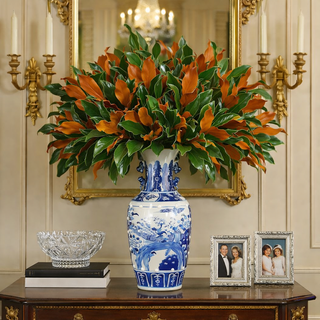 Extra Large Bird Scene Vase | Statement Decorative Accent