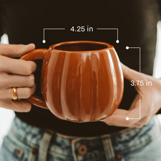 Brown Pumpkin 19 oz Figural Coffee Mug