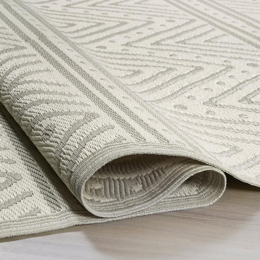 Patan Beige Chevron Reversible Outdoor Patio Rug