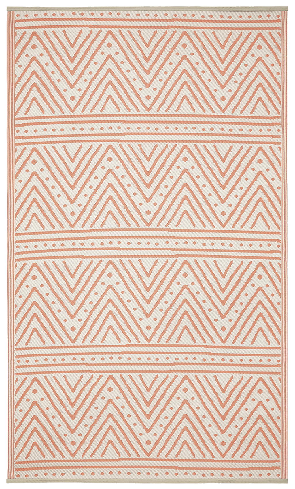 Patan Coral Chevron Reversible Outdoor Patio Rug
