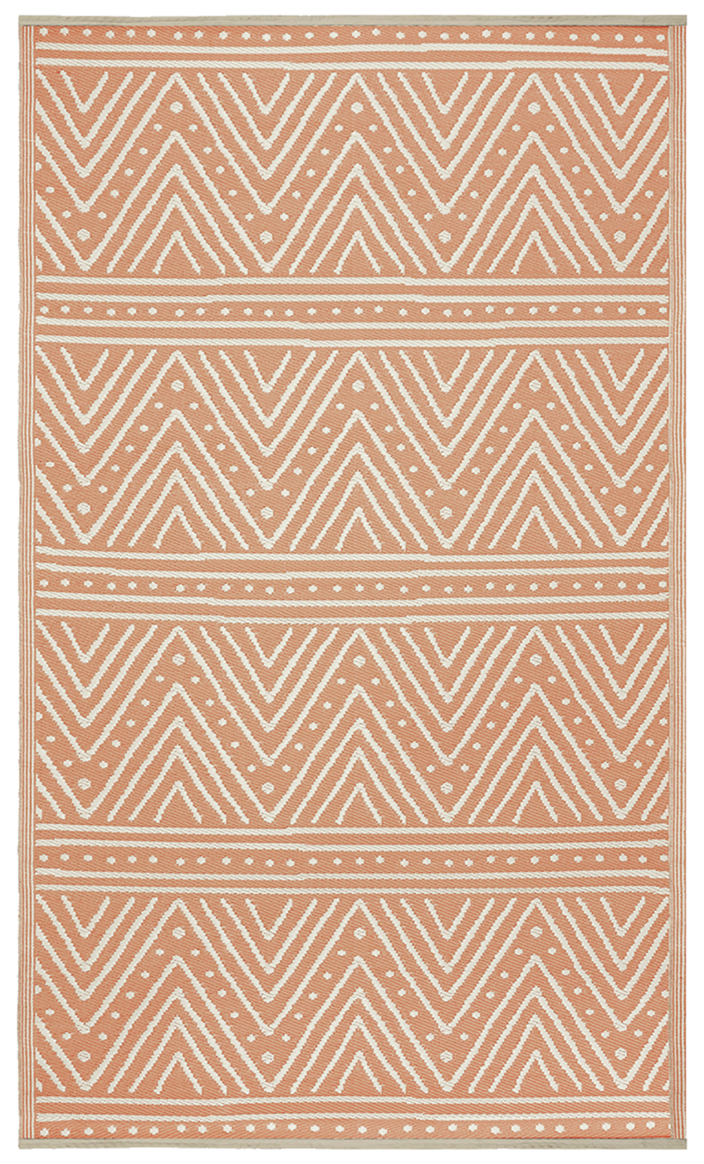 Patan Coral Chevron Reversible Outdoor Patio Rug