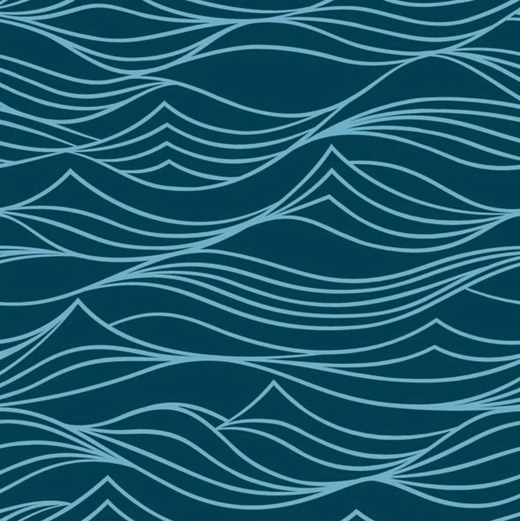 Large Reusable Cloth Furoshiki Gift Wrap | Whales & Waves